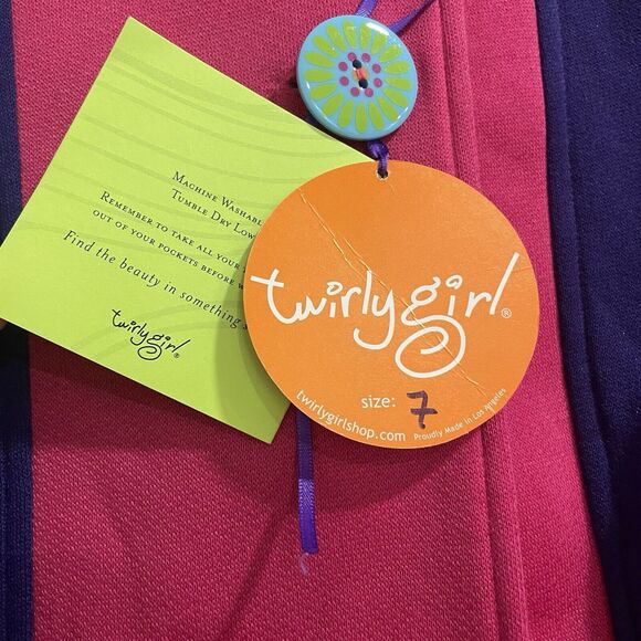 Twirly Girl Jacket Girls Pink/Purple Hood Washable Sz 7 Authentic New with Tags - Picture 11 of 16